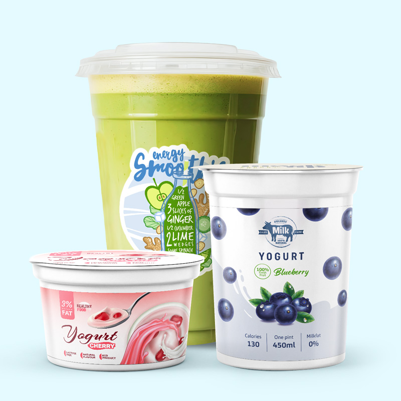 Custom Labels for Frozen Yogurt and Smoothie Packaging