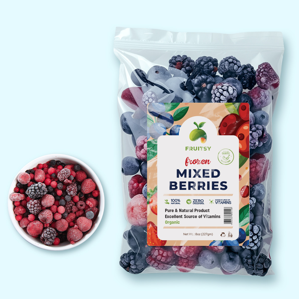 Custom fruit label stickers for frozen packaging