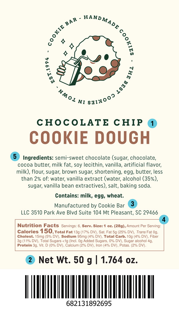 Cookie Dough Placement of Your Products Information