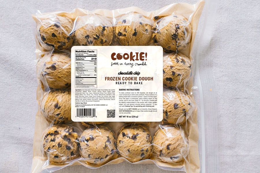 Frozen cookie dough bags